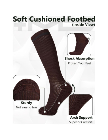 Calcetines de Compresión +MD para Mujeres y Hombres 3 Pares 15-20mmHg