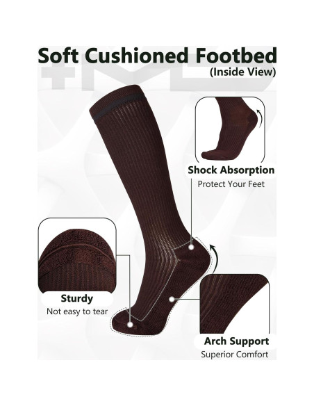 Calcetines de Compresión +MD para Mujeres y Hombres 3 Pares 15-20mmHg