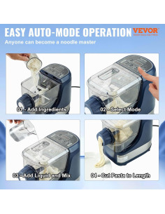 Máquina de Pasta Eléctrica VEVOR 150W 500g 8 Discos Automática 2