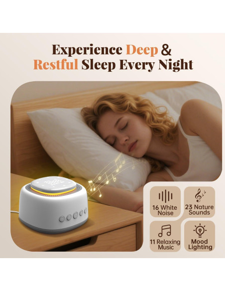 Máquina de Sonido Coyeku con 50 Sonidos Relajantes y Luz Nocturna