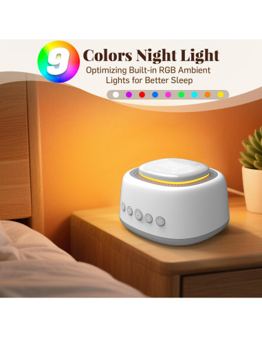 Máquina de Sonido Coyeku con 50 Sonidos Relajantes y Luz Nocturna