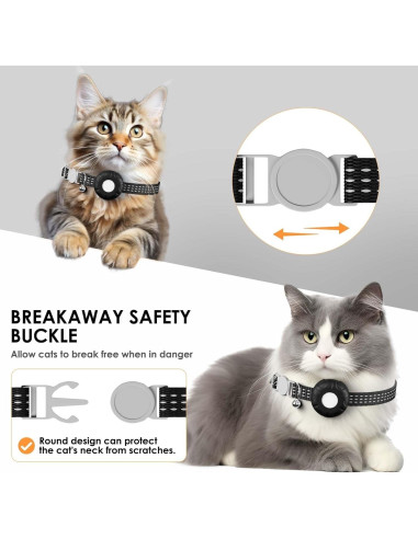 Rastreador GPS para Gatos ZFSJTAG, Collar Negro Impermeable