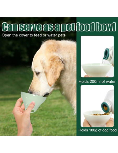 Botella de Agua para Perros DONGKER 200ml Plegable Verde