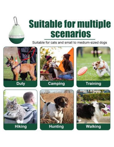 Botella de Agua para Perros DONGKER 200ml Plegable Verde