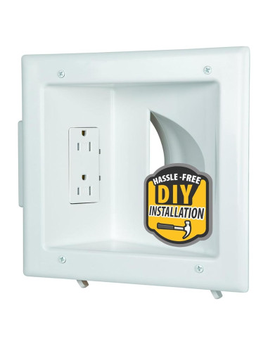 Placa de Pared DataComm 45-0031-WH con Doble Receptáculo