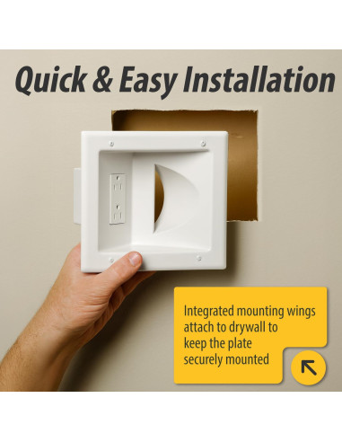 Placa de Pared DataComm 45-0031-WH con Doble Receptáculo