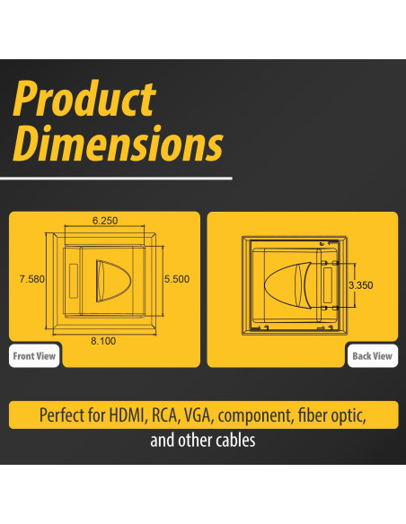 Placa de Pared DataComm 45-0031-WH con Doble Receptáculo