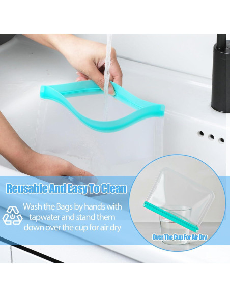 Paquete de 32 Bolsas Reutilizables de Silicona - 3 Tamaños