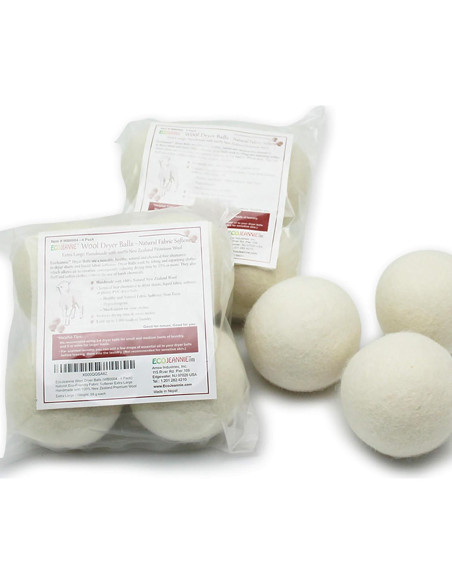 Bolas de Secadora de Lana EcoJeannie - 4 Pack XL Ecológicas