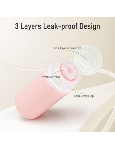 Kit de Botellas de Viaje Mabnuby 60ml y 40ml Rosa Silicona