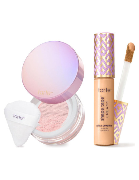 Corrector Cremoso Tarte Shape Tape + Polvo Fijador Sin Pliegues