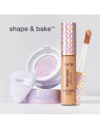 Corrector Cremoso Tarte Shape Tape + Polvo Fijador Sin Pliegues