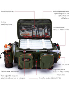 Bolsa de Hombro para Pesca BASSDASH Resistente al Agua Mediana 2