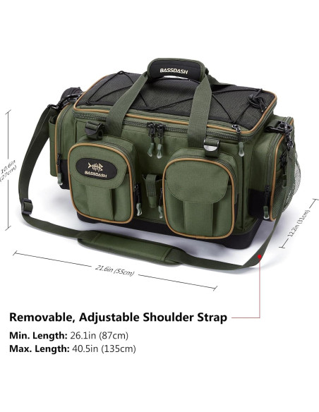 Bolsa de Hombro para Pesca BASSDASH Resistente al Agua Mediana