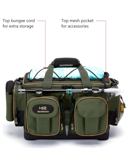 Bolsa de Hombro para Pesca BASSDASH Resistente al Agua Mediana