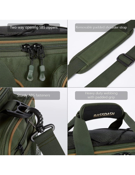 Bolsa de Hombro para Pesca BASSDASH Resistente al Agua Mediana