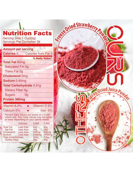 Polvo de Fresa Liofilizado Kiigfood 120g - Vegano y Sin Gluten