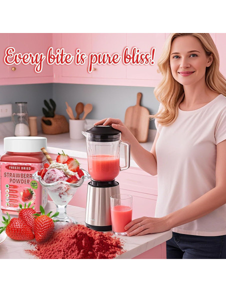 Polvo de Fresa Liofilizado Kiigfood 120g - Vegano y Sin Gluten