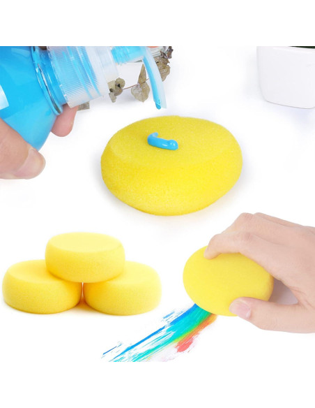 4 Pcs Esponjas Redondas para Pintura WAFJAMF 7.5 cm Amarillas