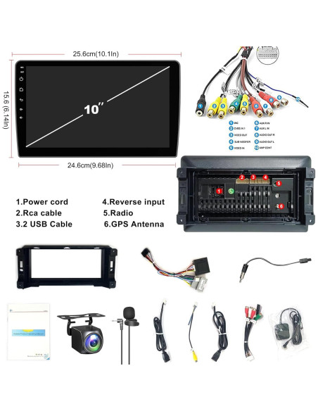 Estéreo de coche Android 10" Dodge RAM 1500 2500 3500 2009-2012