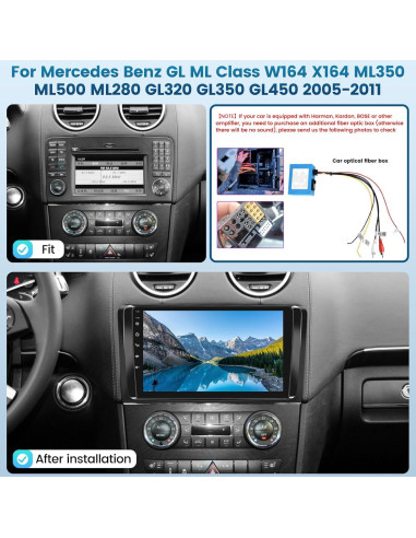 Radio de Coche Android 9" para Mercedes ML350 GL450 2005-2011