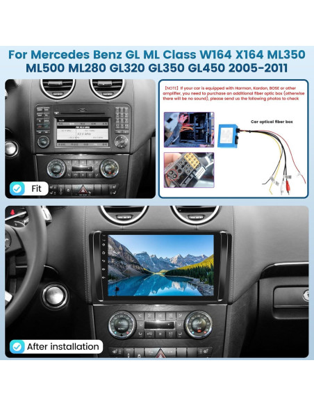 Radio de Coche Android 9" para Mercedes ML350 GL450 2005-2011