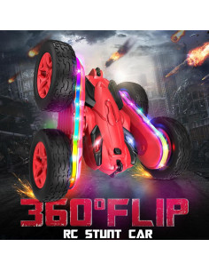 Coche RC Jimdella Acrobacias 360 con Luces LED Rojo 2