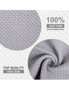 Kitinjoy Paños de Cocina 100% Algodón 6 Piezas 30x30 cm Gris 2