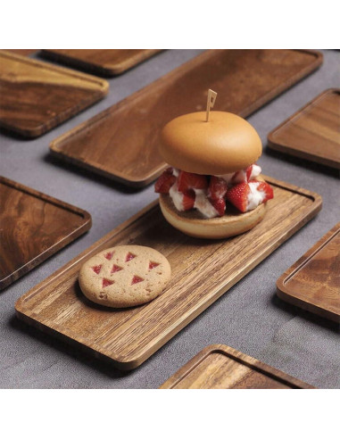 Bandejas de Madera de Acacia Linwnil - 3 Piezas 35.1 cm