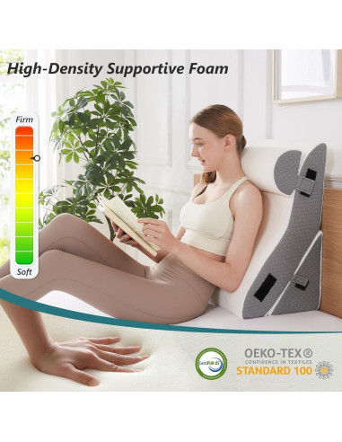 Juego de Almohadas en Cuña Longering 3 PCS 42 cm Alivio Dolor