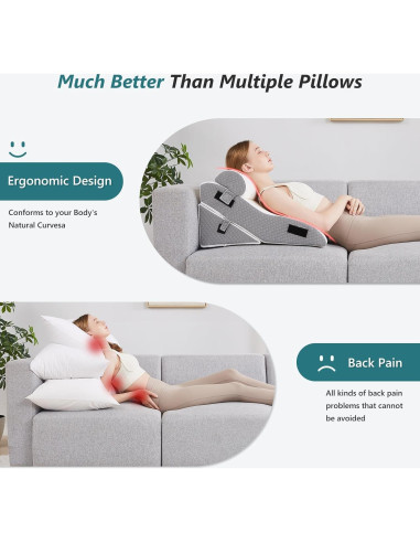 Juego de Almohadas en Cuña Longering 3 PCS 42 cm Alivio Dolor