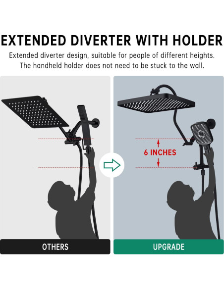 Cabezal de Ducha de Lluvia 33 cm V-Frankness con Ducha Manual