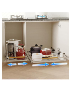 Organizador Expandible de Gabinete jkxoo 2 Paquetes Acero Inoxidable