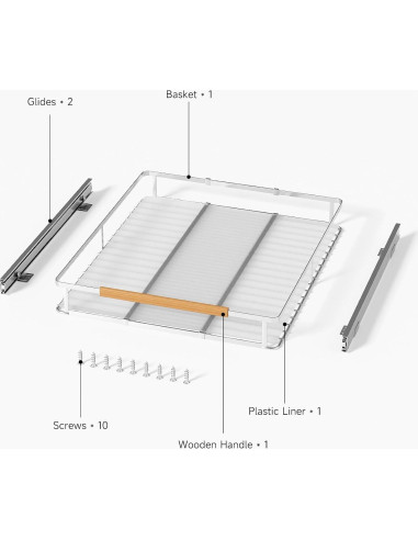 Organizador Expandible de Gabinete jkxoo 2 Paquetes Acero Inoxidable