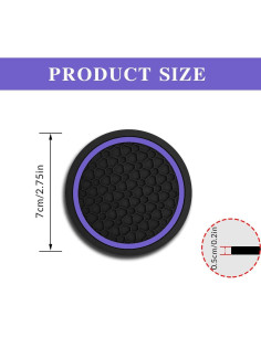 4 Posavasos Antideslizantes Morados Couslcd para Coche 6.99 cm 2