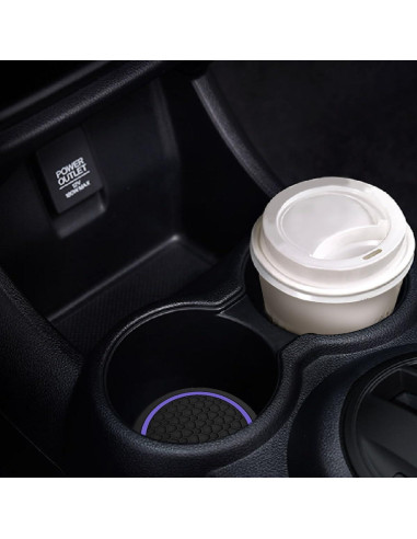 4 Posavasos Antideslizantes Morados Couslcd para Coche 6.99 cm