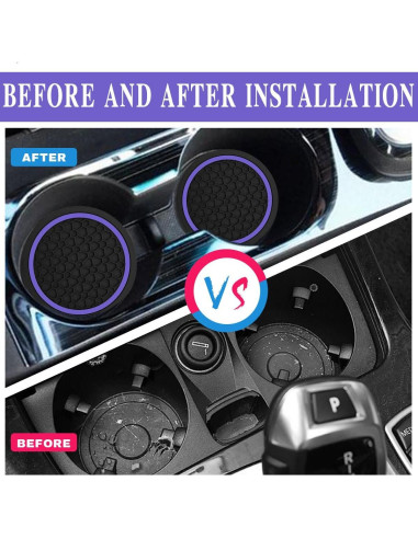 4 Posavasos Antideslizantes Morados Couslcd para Coche 6.99 cm