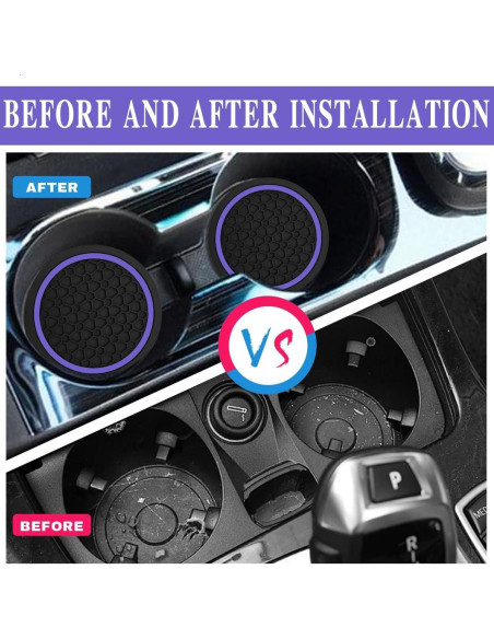 4 Posavasos Antideslizantes Morados Couslcd para Coche 6.99 cm