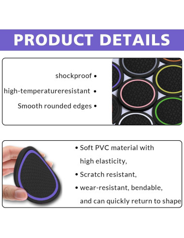 4 Posavasos Antideslizantes Morados Couslcd para Coche 6.99 cm