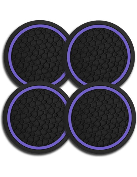 4 Posavasos Antideslizantes Morados Couslcd para Coche 6.99 cm