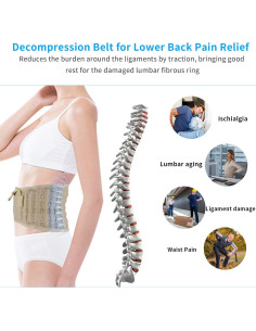 Cinturón de Descompresión Lumbar 6Xigouma Beige Talla Única 2