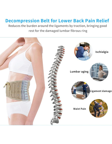 Cinturón de Descompresión Lumbar 6Xigouma Beige Talla Única