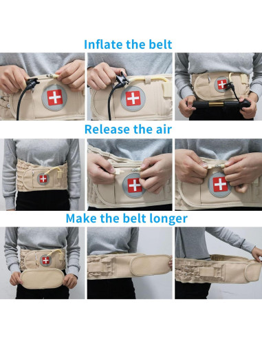 Cinturón de Descompresión Lumbar 6Xigouma Beige Talla Única