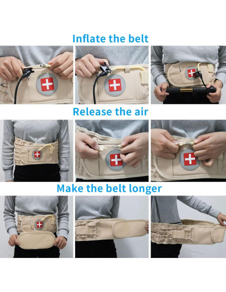 Cinturón de Descompresión Lumbar 6Xigouma Beige Talla Única