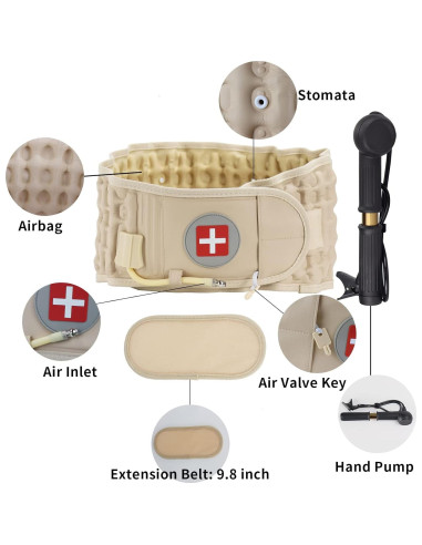 Cinturón de Descompresión Lumbar 6Xigouma Beige Talla Única