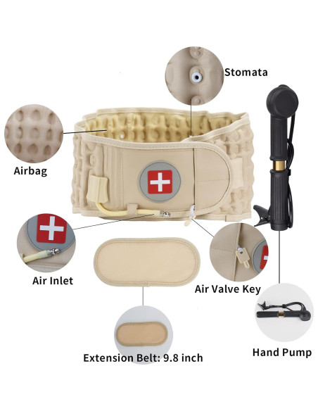 Cinturón de Descompresión Lumbar 6Xigouma Beige Talla Única