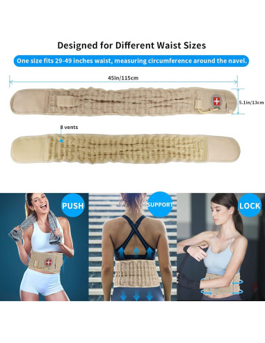 Cinturón de Descompresión Lumbar 6Xigouma Beige Talla Única