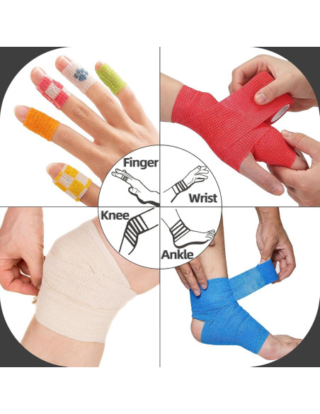 Venda Autoadhesiva Negra 2 Pulgadas IndigoCase - Paquete de 6 Rollos