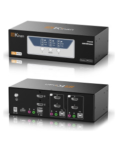 Conmutador KVM HDMI 4K Dual 2 Monitores Kinan DM6202