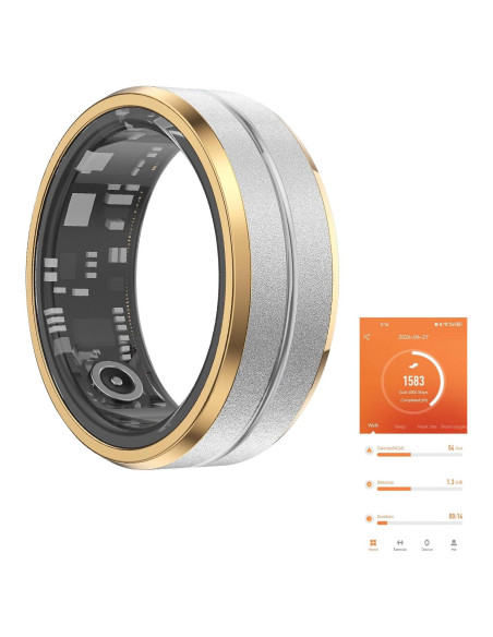 Anillo Inteligente Tulbeys US10 Plata y Oro, Monitor de Salud